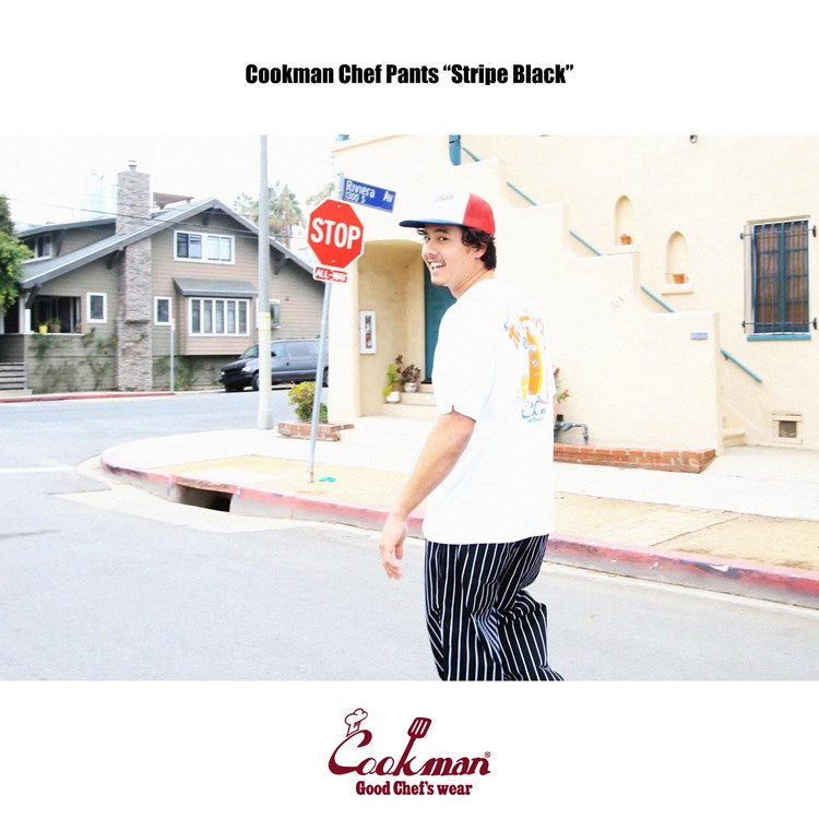 COOKMAN シェフパンツ "CHEF PANTS" (Stripe / Black)