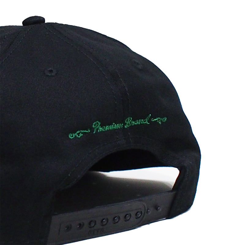 seedleSs キャップ SD OTTO SNAP BACK CAP (Black / Green) 商品画像 背面 クローズアップ