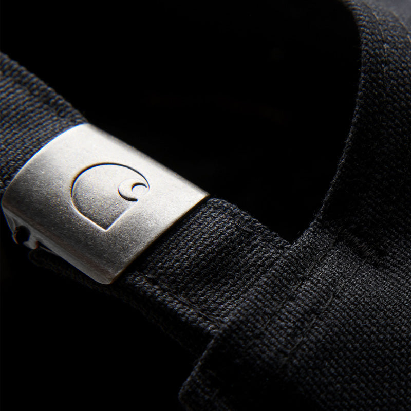 Carhartt WIP キャップ CANVAS SCRIPT CAP ブラック 背面 クローズアップ