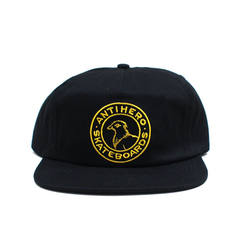 ANTI HERO　キャップ　"BASIC PIGEON ROUND SNAPBACK CAP"　(Black / Gold)