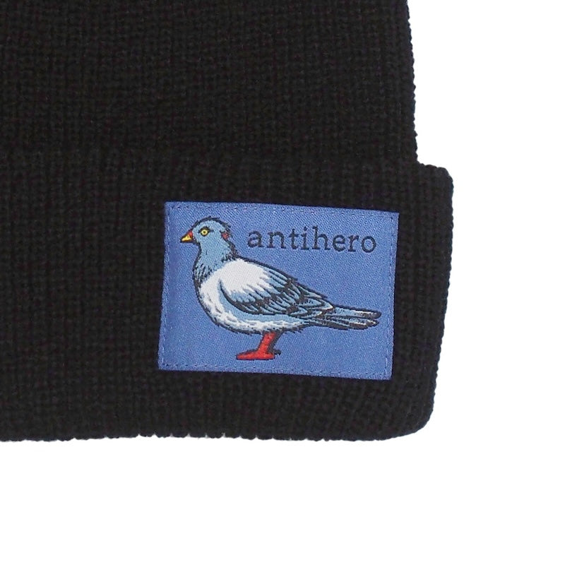 ANTI HERO ビーニー "LIL PIGEON LABEL CUFF BEANIE" (Black / Blue)