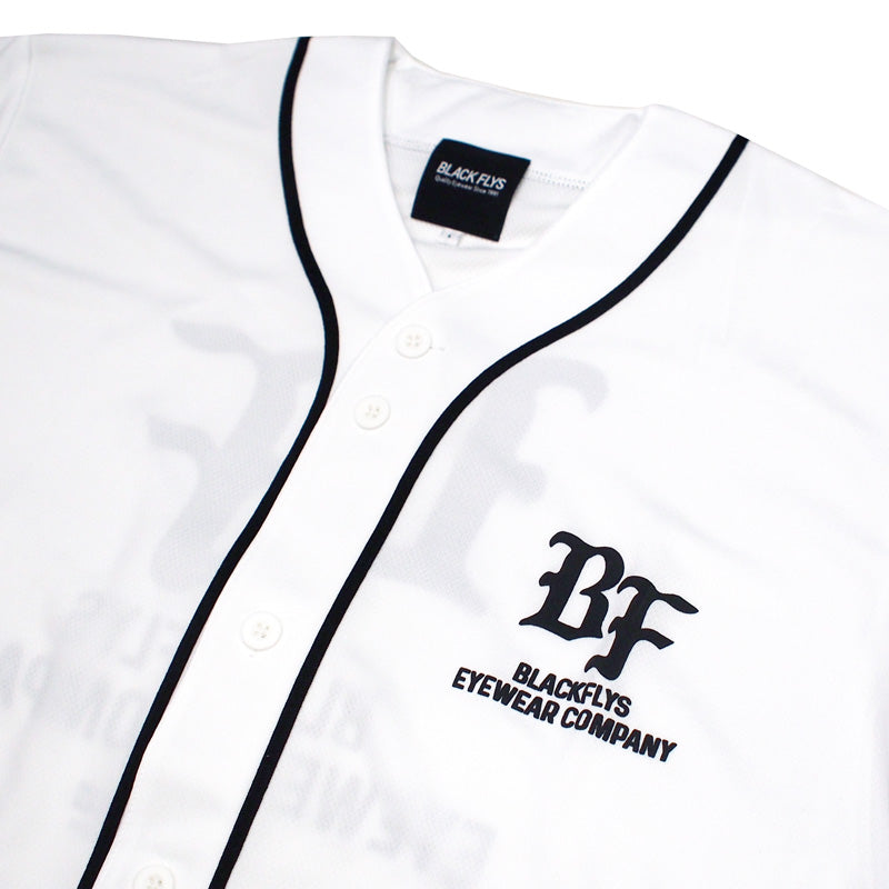 BLACK FLYS　ベースボールシャツ　"SOLID BF BASEBALL SHIRT"　(White)