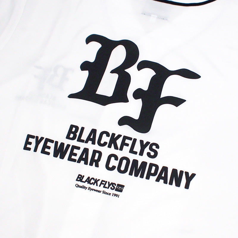 BLACK FLYS ベースボールシャツ "SOLID BF BASEBALL SHIRT" (White)