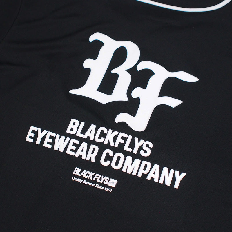 BLACK FLYS ベースボールシャツ "SOLID BF BASEBALL SHIRT" (Black)