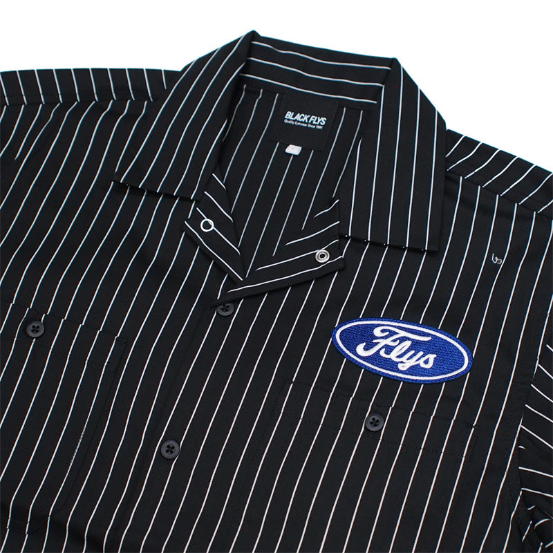 BLACK FLYS　S/Sシャツ　"FURY OVAL WORK SHIRT"　(Black / White)