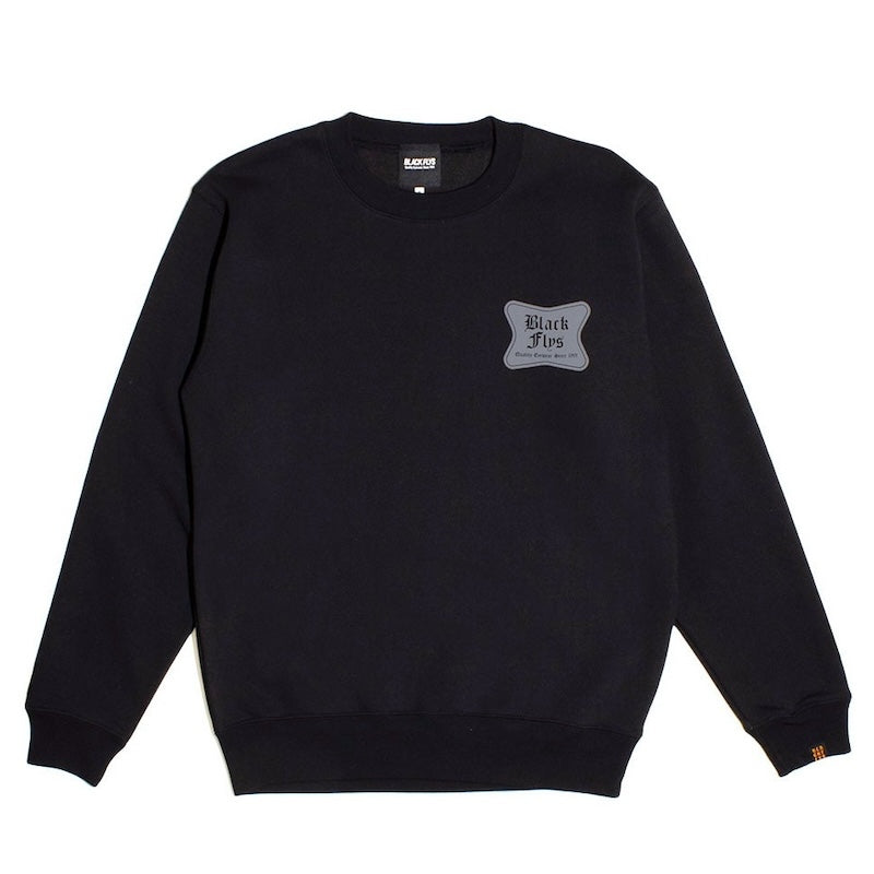 BLACK FLYS クルースウェット "LOW LIFE CREW SWEAT" (Black)