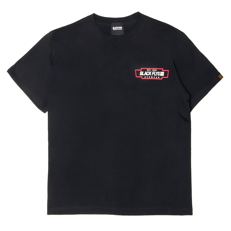 BLACK FLYS Tシャツ "FASTLANE S/S TEE" (Black)