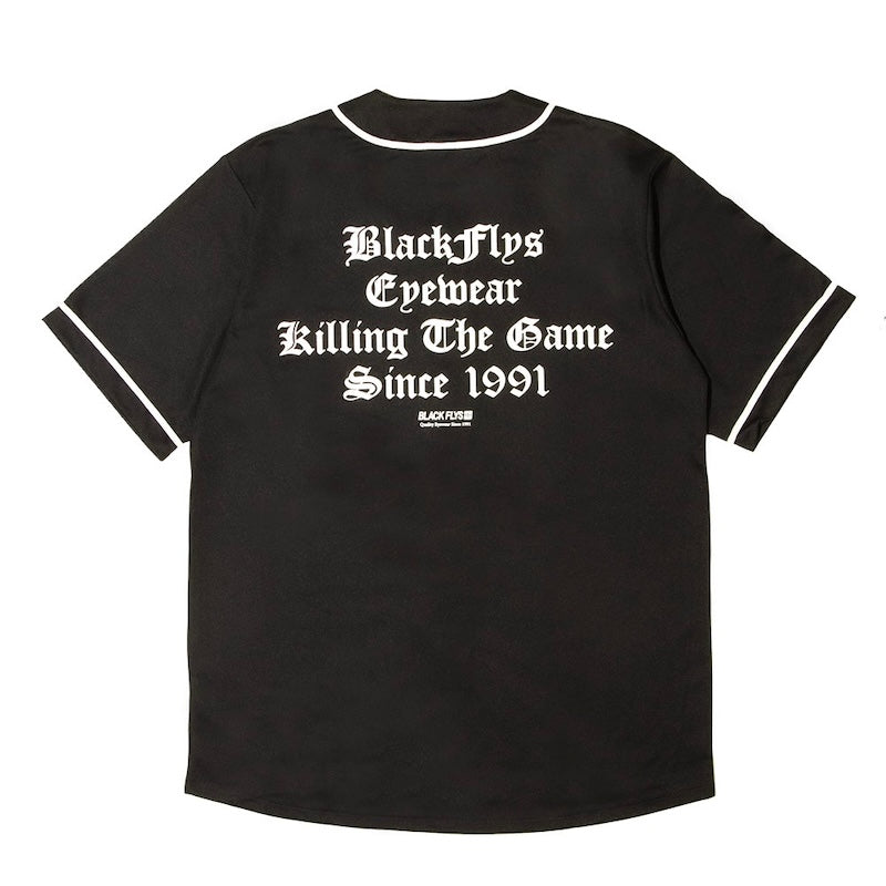 BLACK FLYS ベースボールシャツ "KILLING THE GAME OE BASEBALL SHIRTS" (Black)