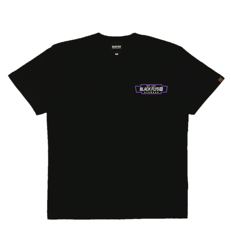 BLACK FLYS Tシャツ FASTLANE S/S TEE ブラック 商品画像 正面