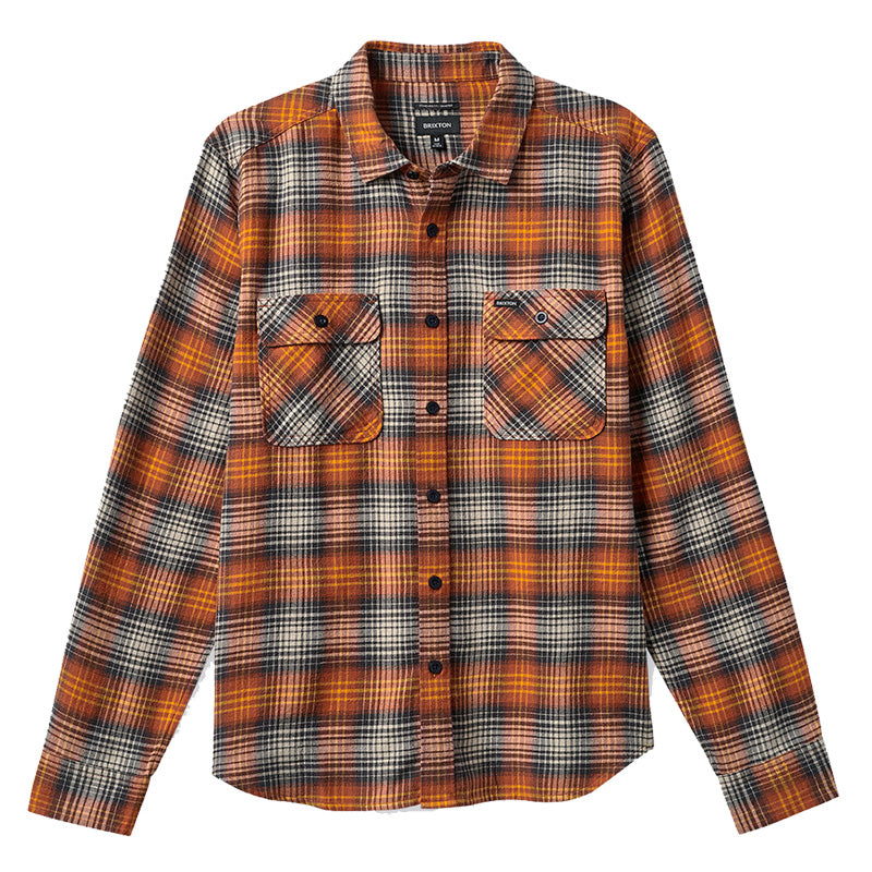 BRIXTON　L/Sシャツ　"BOWERY LW ULTRA FLANNEL"　(Terracotta / Black)