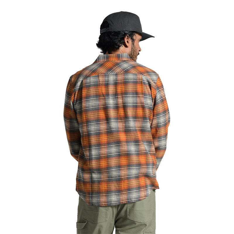 ★30%OFF★ BRIXTON L/Sシャツ "BOWERY LW ULTRA FLANNEL" (Terracotta / Black)
