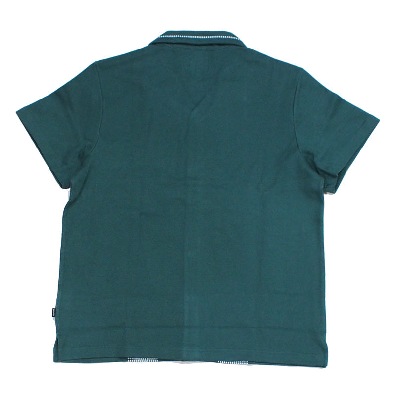 BRIXTON　S/Sシャツ　"BUNKER JACQUARD S/S CAMP COLLAR KNIT SHIRT"　(Trekking Green)