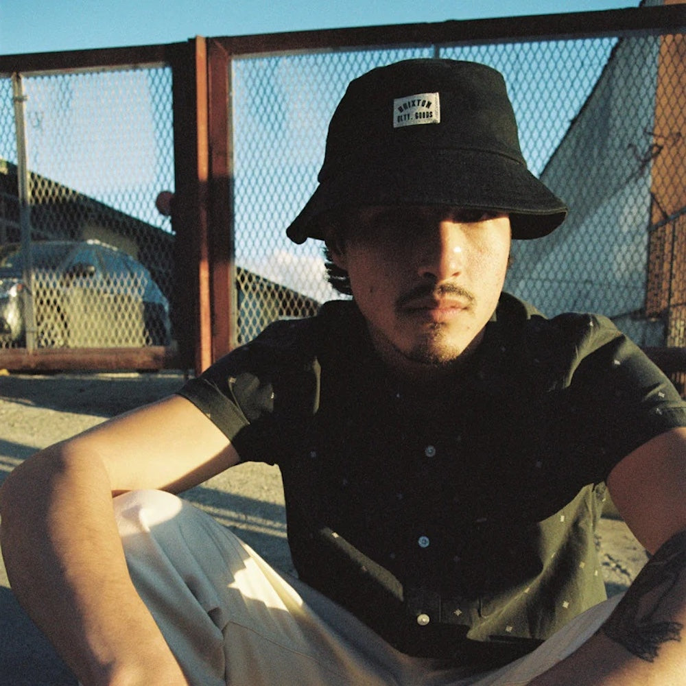 BRIXTON ハット "WOODBURN PACKABLE BUCKET HAT" (Black Sol Wash)