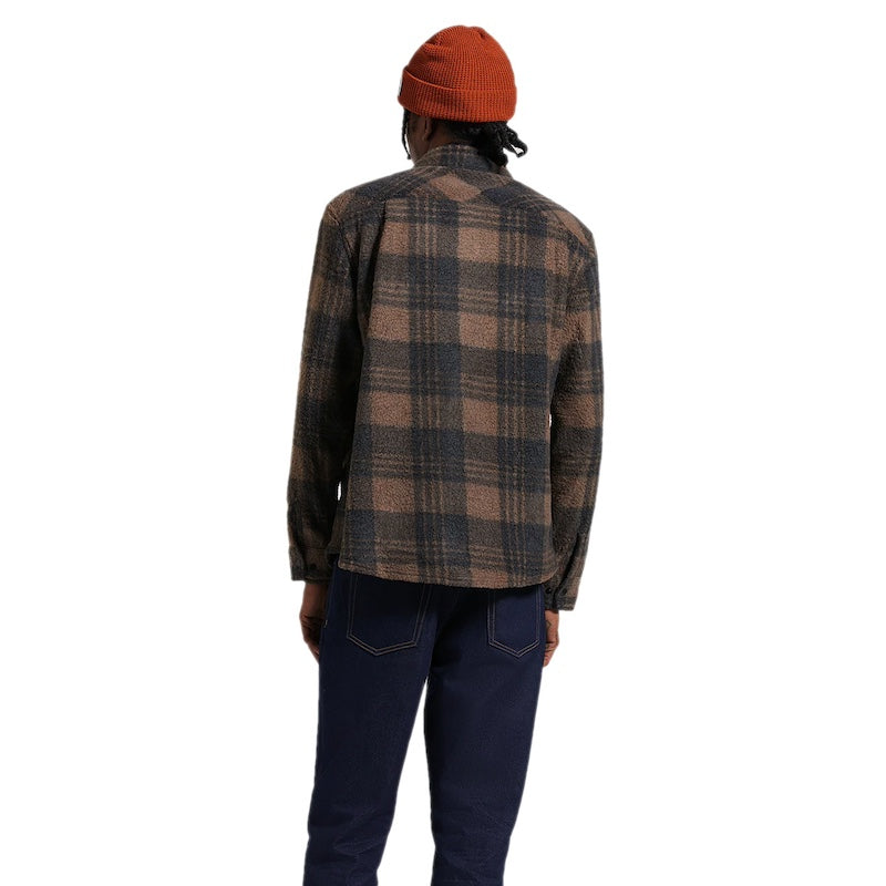 BRIXTON L/Sシャツ "BOWERY L/S ARCTIC STRETCH FLEECE" (Burro Brown / Black Plaid)
