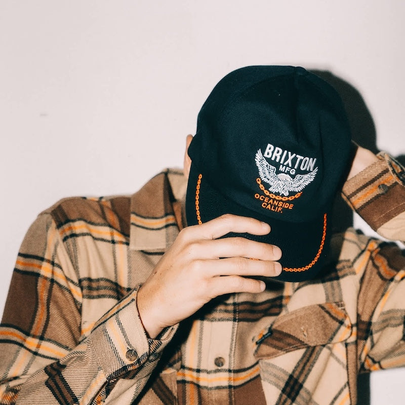 BRIXTON キャップ "WALLER HP SNAPBACK CAP" (Black)