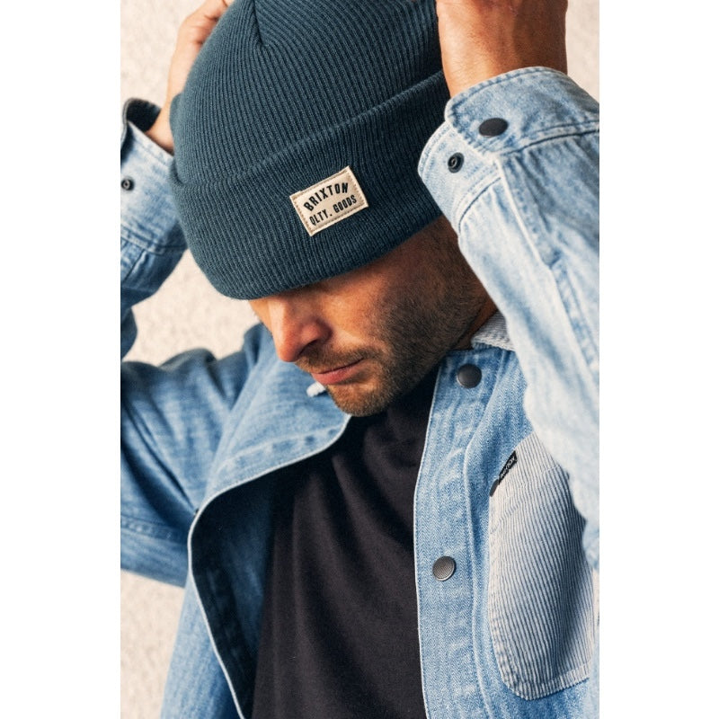 BRIXTON ジャケット "HERRINGBONE LIGHTWEIGHT CHORE COAT" (Light Wash Denim Herringbone)