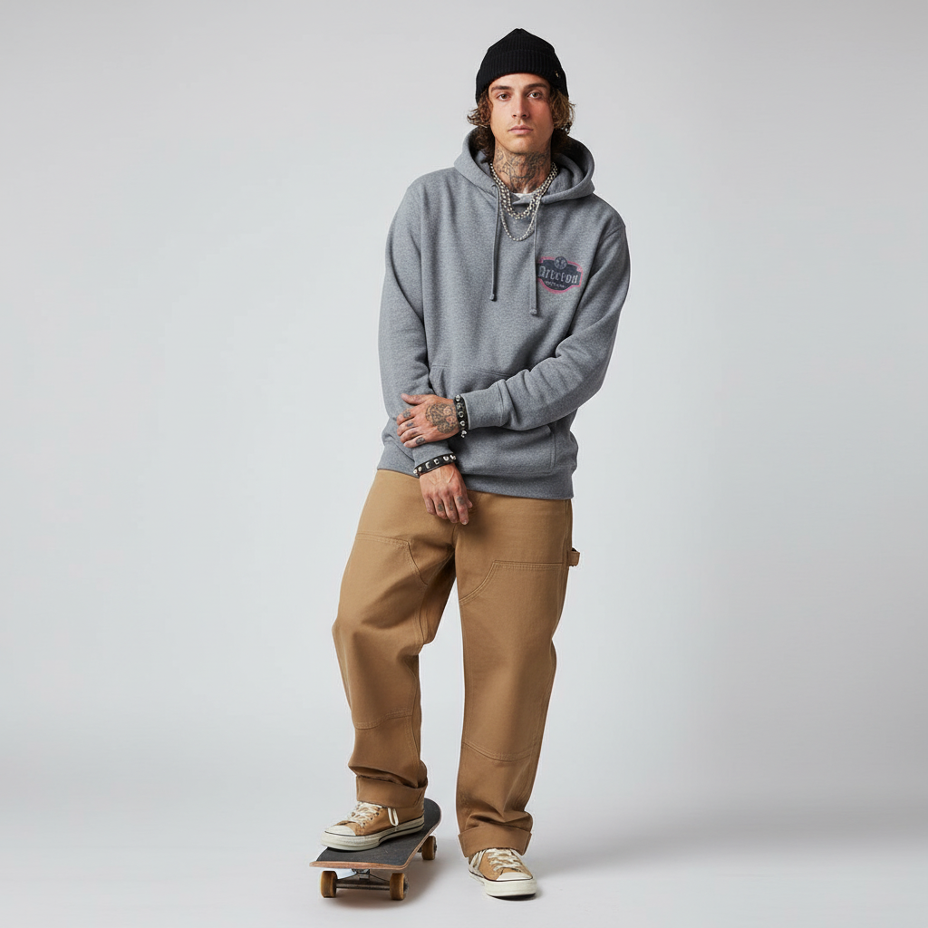 BRIXTON パーカー "GENUINE QUALITY HOODIE" (Gunmetal Heather)