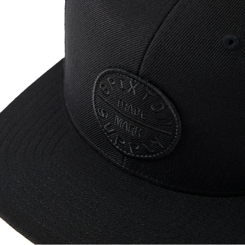 BRIXTON キャップ OATH III SNAPBACK CAP ブラック/ブラック 商品画像 クローズアップ