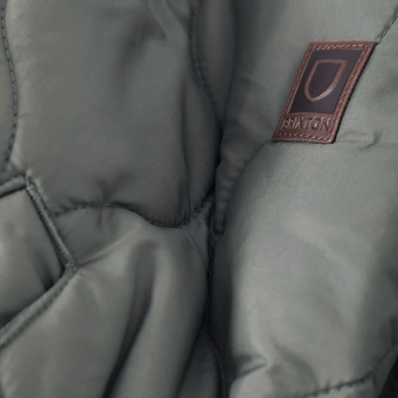 BRIXTON リバーシブルベスト BUILDERS ABRAHAM REV VEST ブラック/オリーブ 商品画像 裏面 生地感