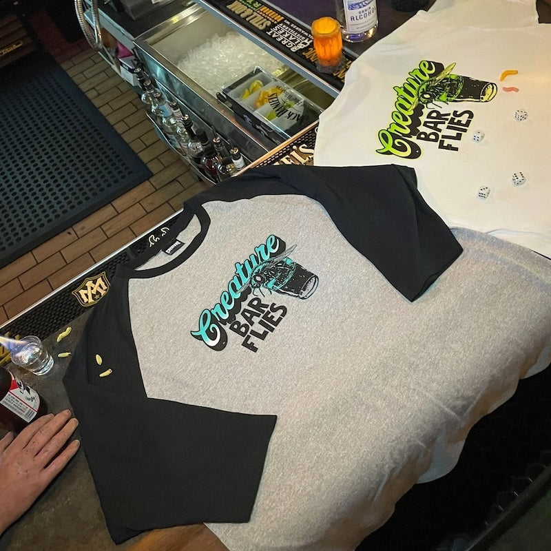 CREATURE ラグラン7分Tシャツ "BARFLY 3/4 SLEEVE TEE" (Sport Gray / Black)