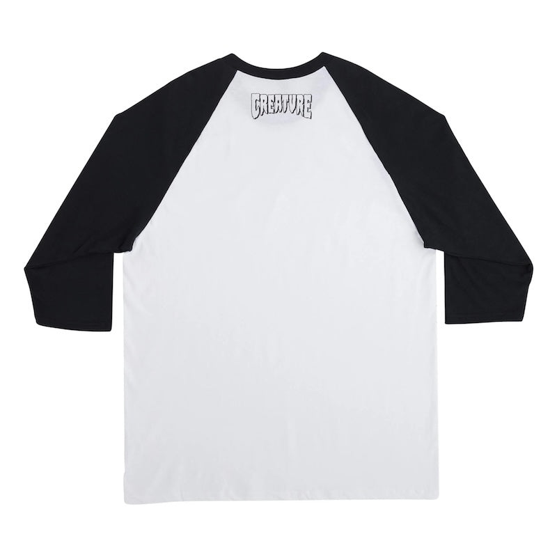 CREATURE ラグラン7分Tシャツ "BARFLY 3/4 SLEEVE TEE" (White / Black)
