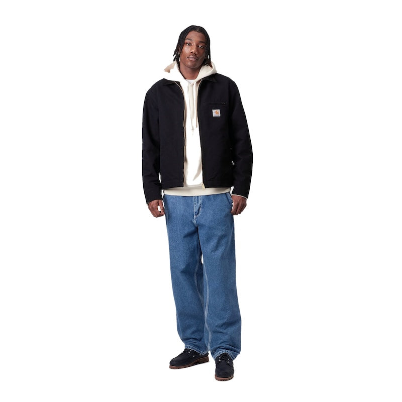 Carhartt WIP デニムパンツ SIMPLE PANT ブルー ストーンウォッシュ 着用画像 正面 全身