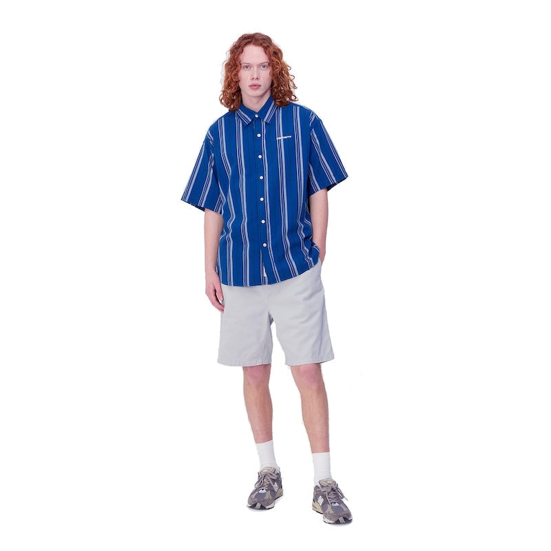 Carhartt WIP ショーツ FLINT SHORT シルバー 着用画像 正面 全身