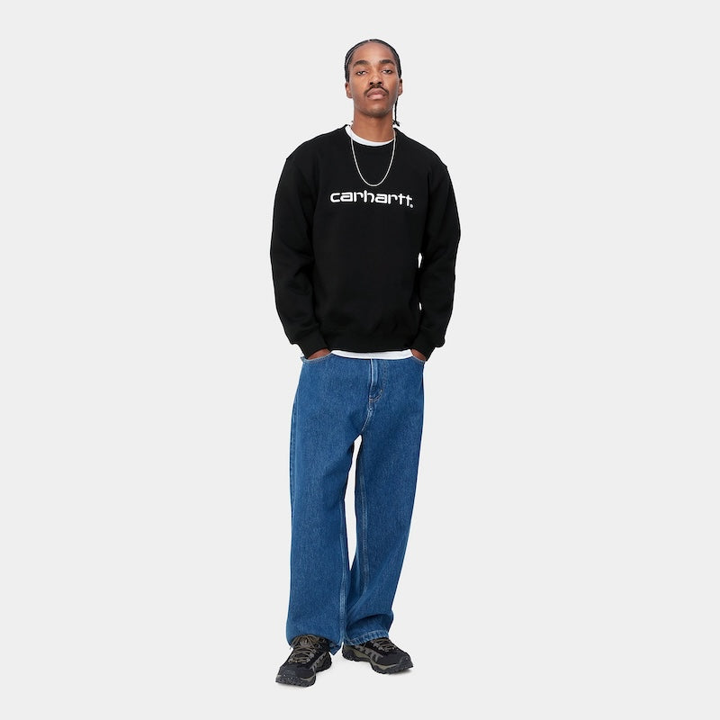 Carhartt WIP クルースウェット CARHARTT SWEATSHIRT ブラック 着用画像 正面 全身 2