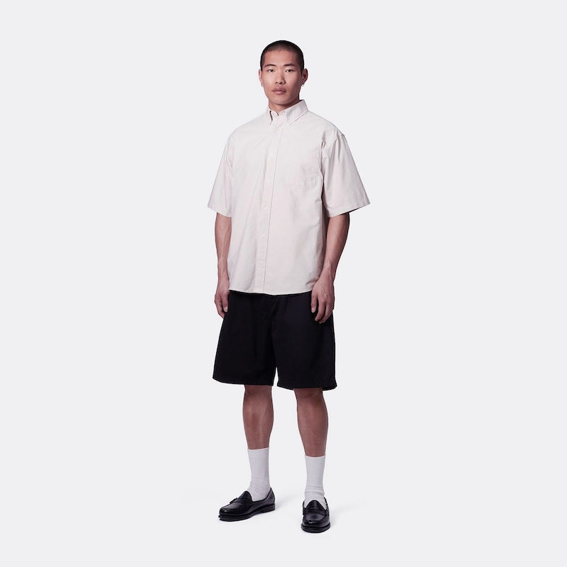 Carhartt WIP S/Sシャツ S/S BRAXTON SHIRT フルール・ド・セル 着用画像 正面 全身