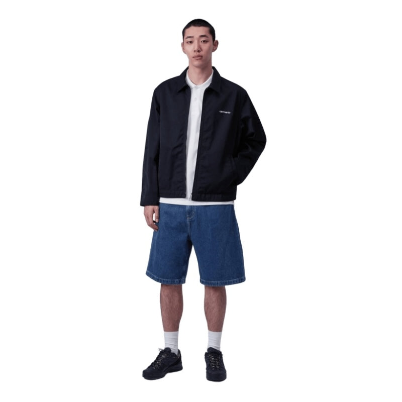 Carhartt WIP ショーツ BRANDON SHORT ブルー ストーンウォッシュ 着用画像 全身