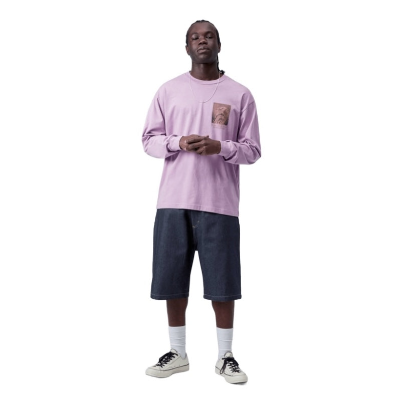 Carhartt WIP ショーツ BRANDON SHORT (Blue Rigid) 着用画像 全身