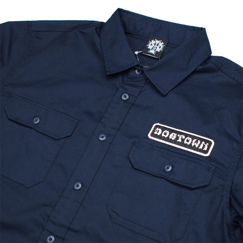 DOGTOWN　L/Sシャツ　"L/S PATCH WORK SHIRT"　(Dark Navy)