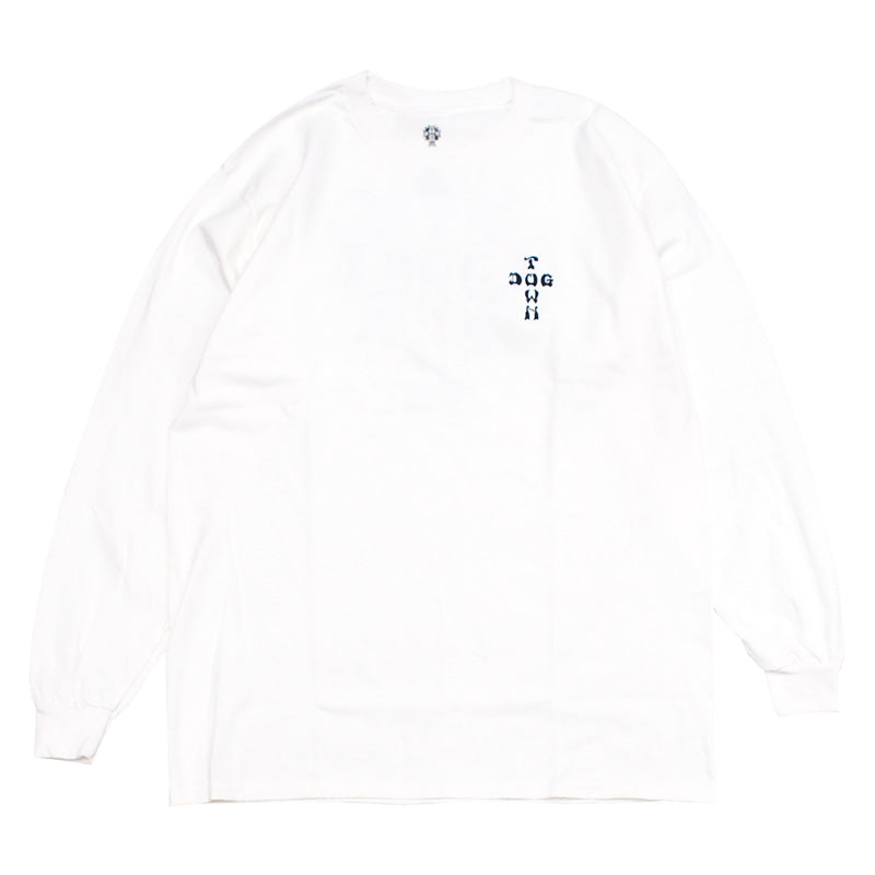 DOGTOWN　L/STシャツ　"CROSS LOGO L/S TEE"　(White / Black)