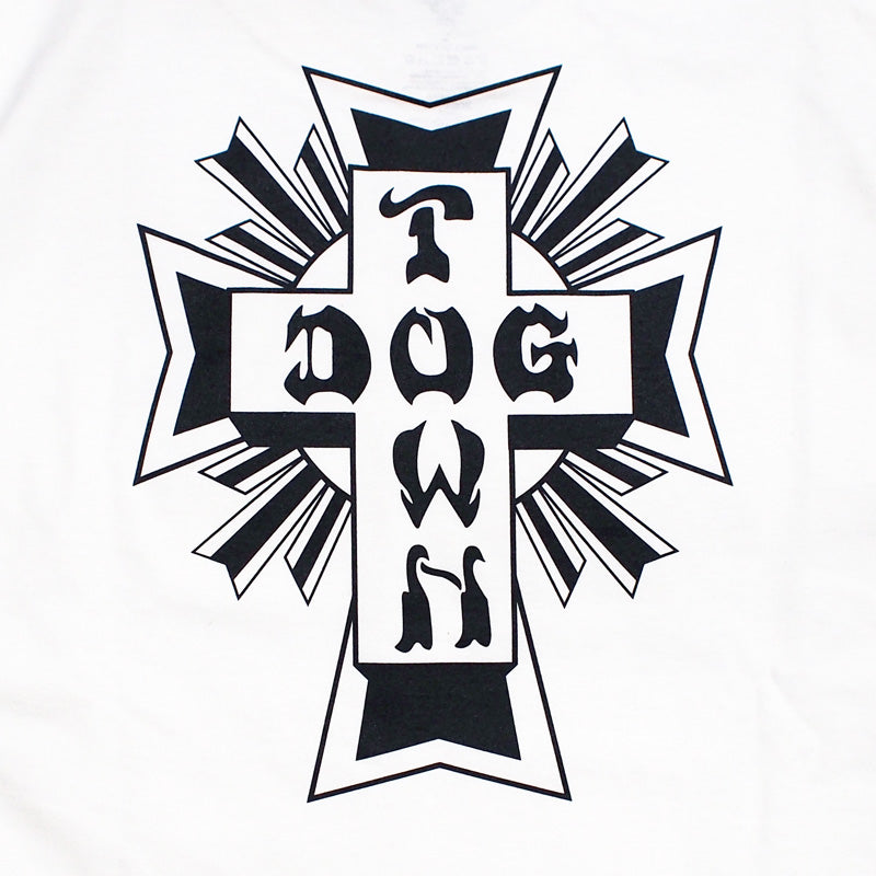 DOGTOWN　L/STシャツ　"CROSS LOGO L/S TEE"　(White / Black)