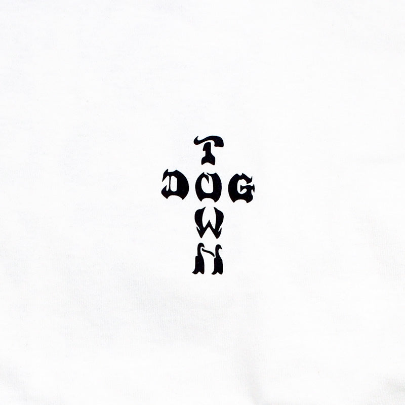 DOGTOWN L/STシャツ "CROSS LOGO L/S TEE" (White / Black)