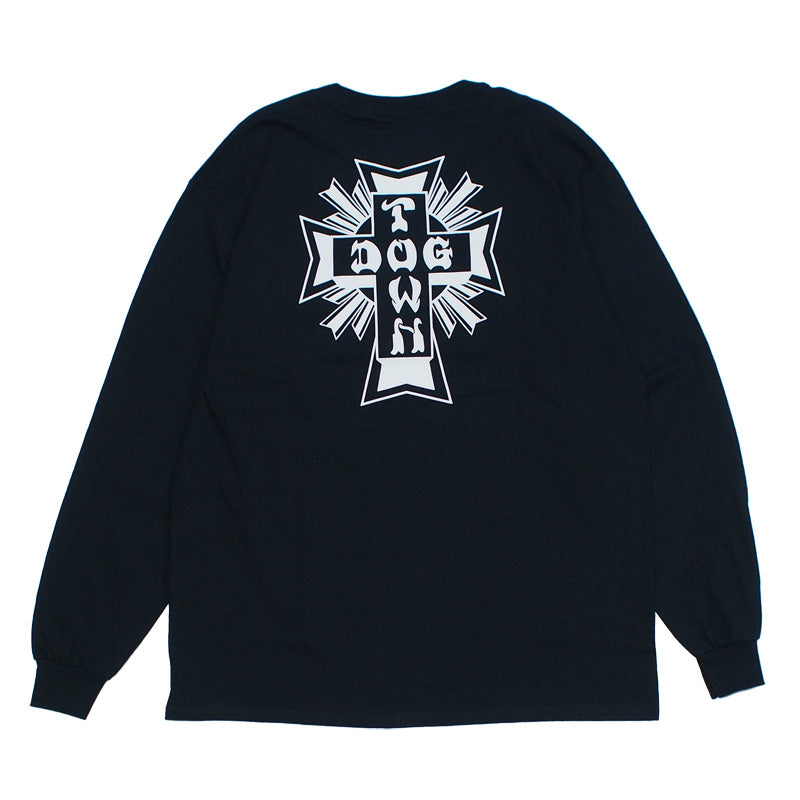 DOGTOWN　L/STシャツ　"CROSS LOGO L/S TEE"　(Black / White)