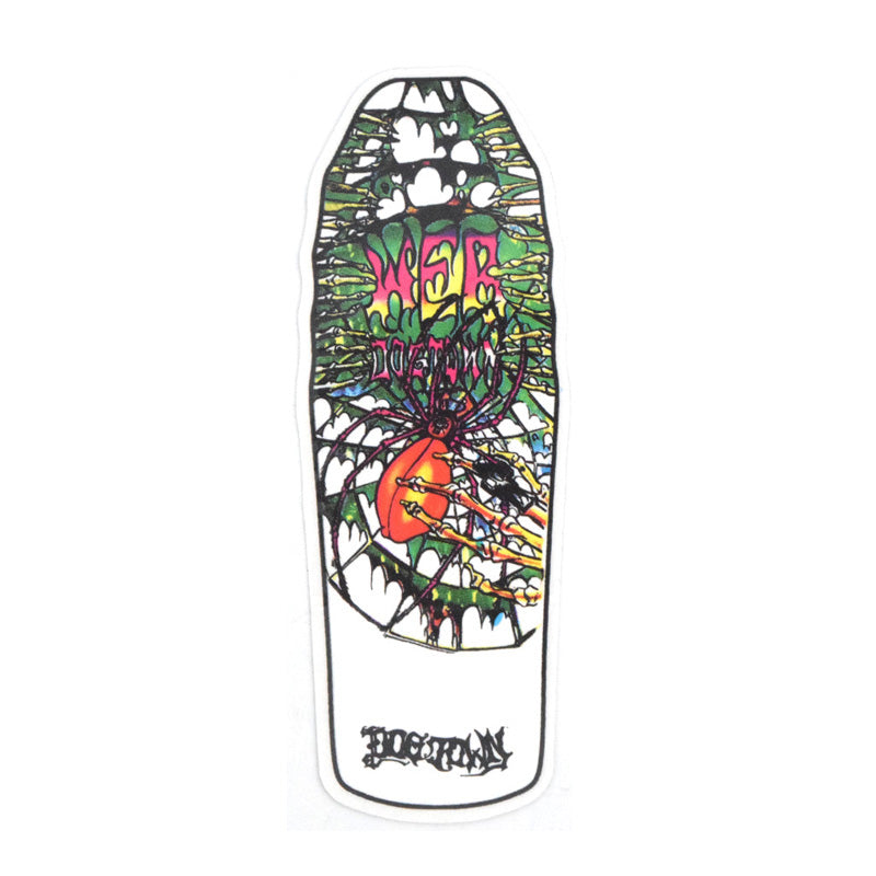 DOGTOWN　ステッカー　"WEB DECK STICKER - 4.5""　(White)