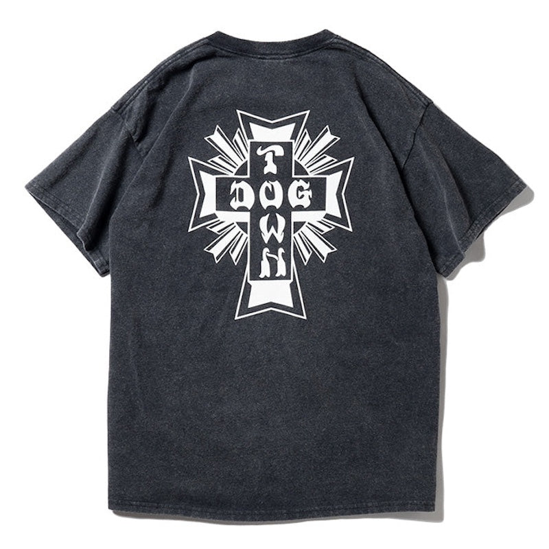 DOGTOWN　Tシャツ　"CROSS LOGO POWDER FROST TEE"　(Black / White)