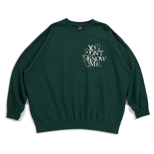 Deviluse　クルースウェット　"YOU DON'T KNOW ME CREWNECK SWEAT"　(Green)