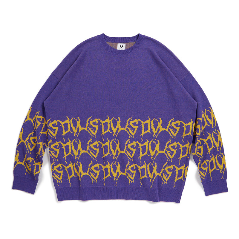 Deviluse　セーター　"BRUTAL KNIT CREWNECK"　(Purple)