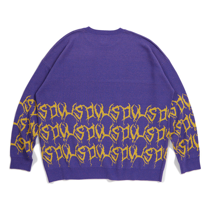 Deviluse セーター "BRUTAL KNIT CREWNECK" (Purple)