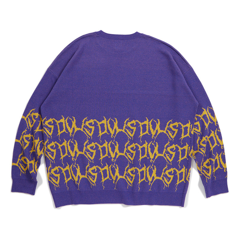 Deviluse　セーター　"BRUTAL KNIT CREWNECK"　(Purple)