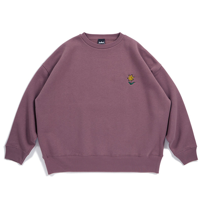Deviluse クルースウェット "PRICKLY FLOWER CREWNECK SWEAT" (Burgundy)