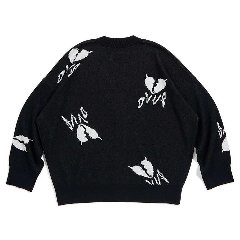 Deviluse カーディガン "HEARTACHES CARDIGAN" (Black)