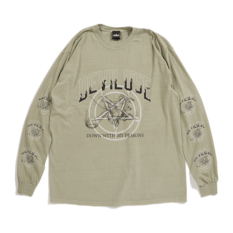 Deviluse　L/STシャツ　"PENTAGRAM L/S TEE"　(Washed Sand)