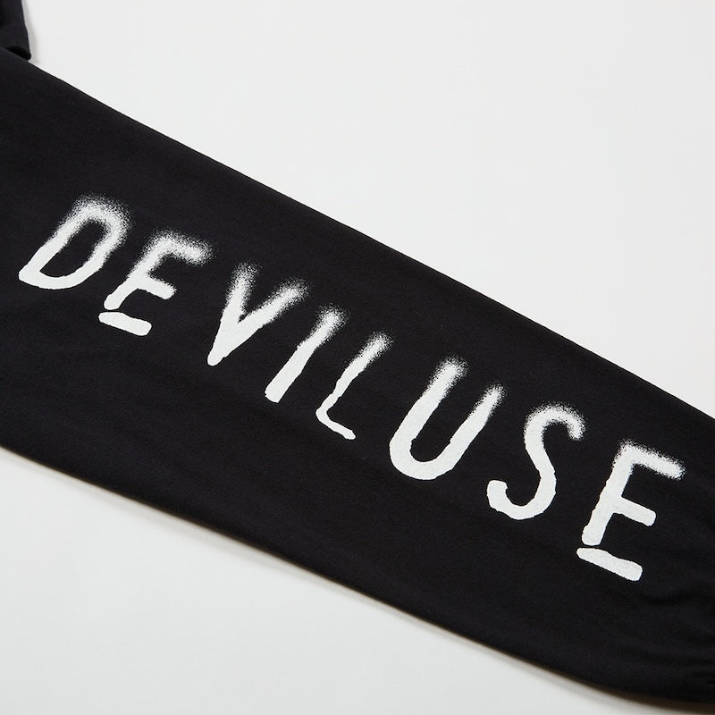 Deviluse L/STシャツ "STENCIL L/S TEE" (Black)