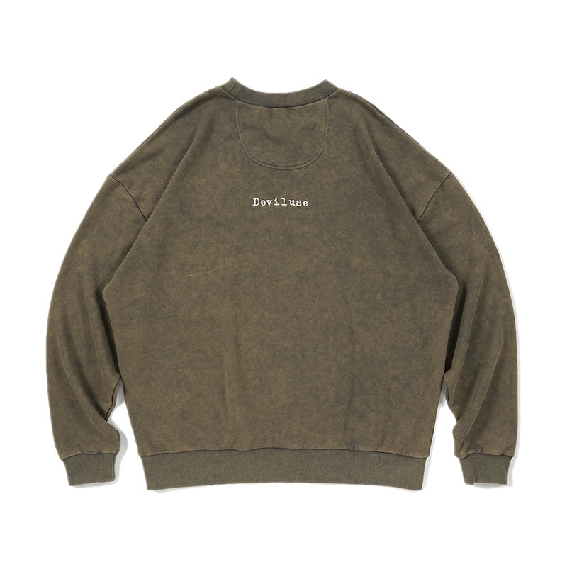 Deviluse クルースウェット "HEARTACHES CREWNECK SWEAT" (Olive)
