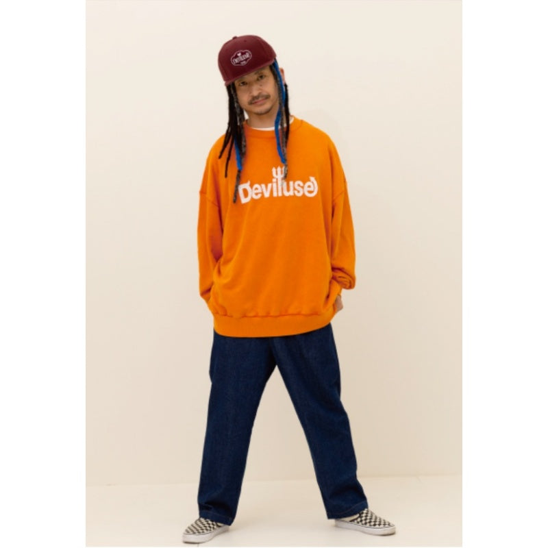 Deviluse クルースウェット "LOGO CREWNECK SWEAT" (Orange)