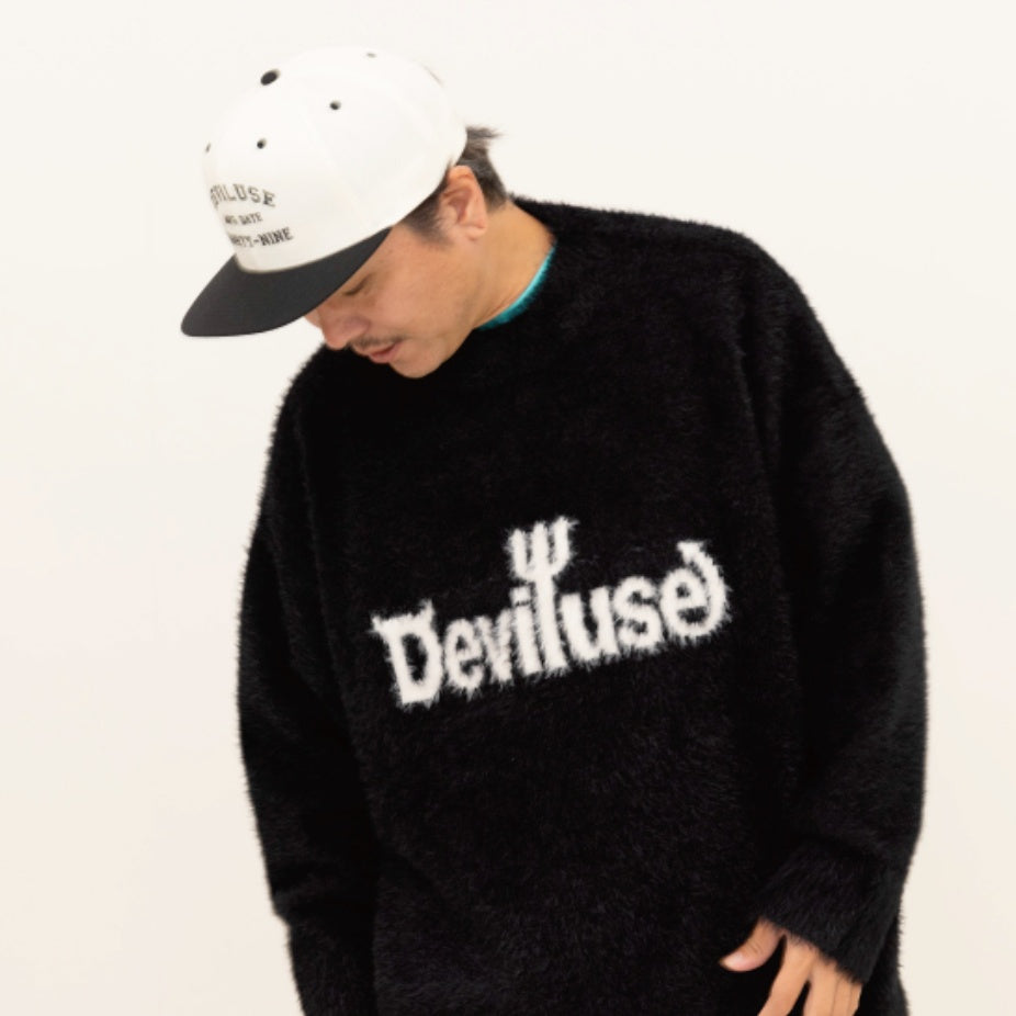 Deviluse セーター "MOHAIR LOGO KNIT" (Black)