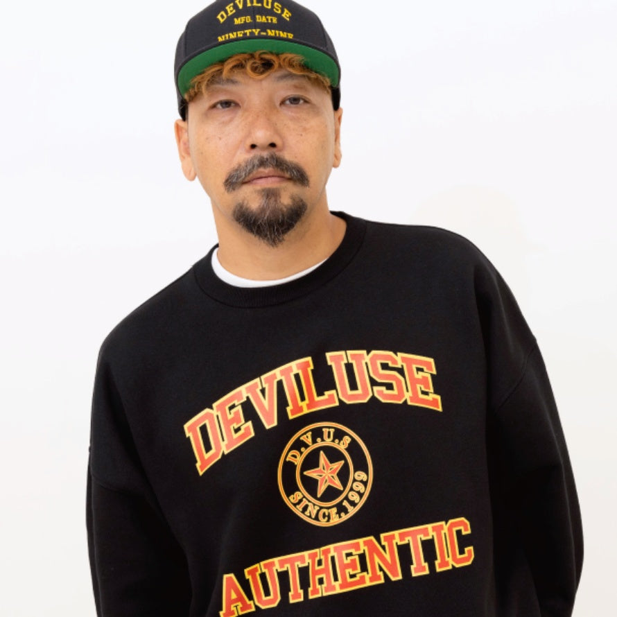 Deviluse クルースウェット "AUTHENTIC CREWNECK SWEAT" (Black)